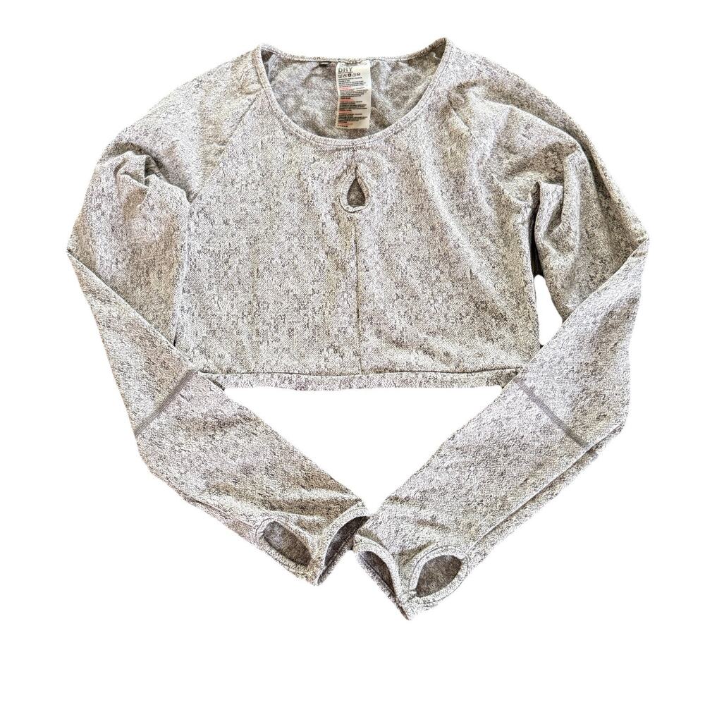 Gymshark Womens Crop Top Long Sleeve Medium Athletic Gray Athletic Sports